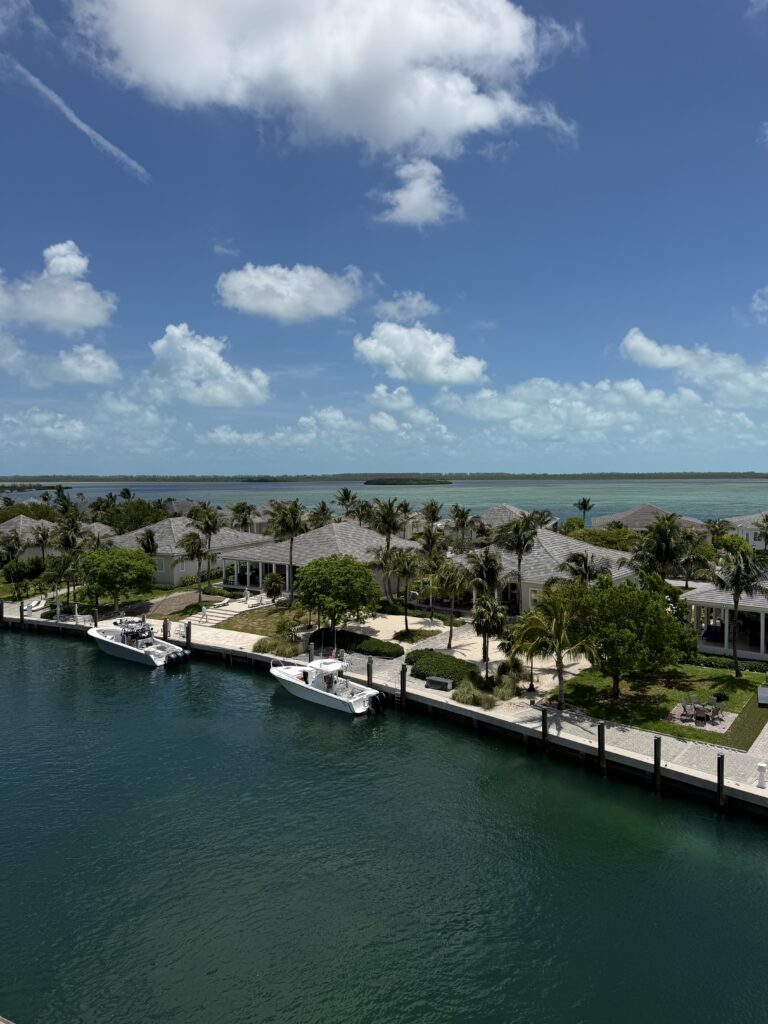 Bimini view of island homes and boats docked